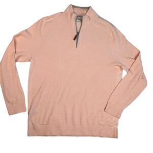 Tommy Bahama Men's Pink 3/4 Zip Up Waffle Long Sleeve Size M